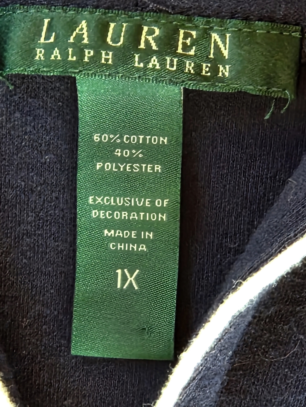 Lauren Ralph Lauren Sleep Shirt Logo and Pockets Lush Navy Blue Plus Size 2X - Picture 10 of 11